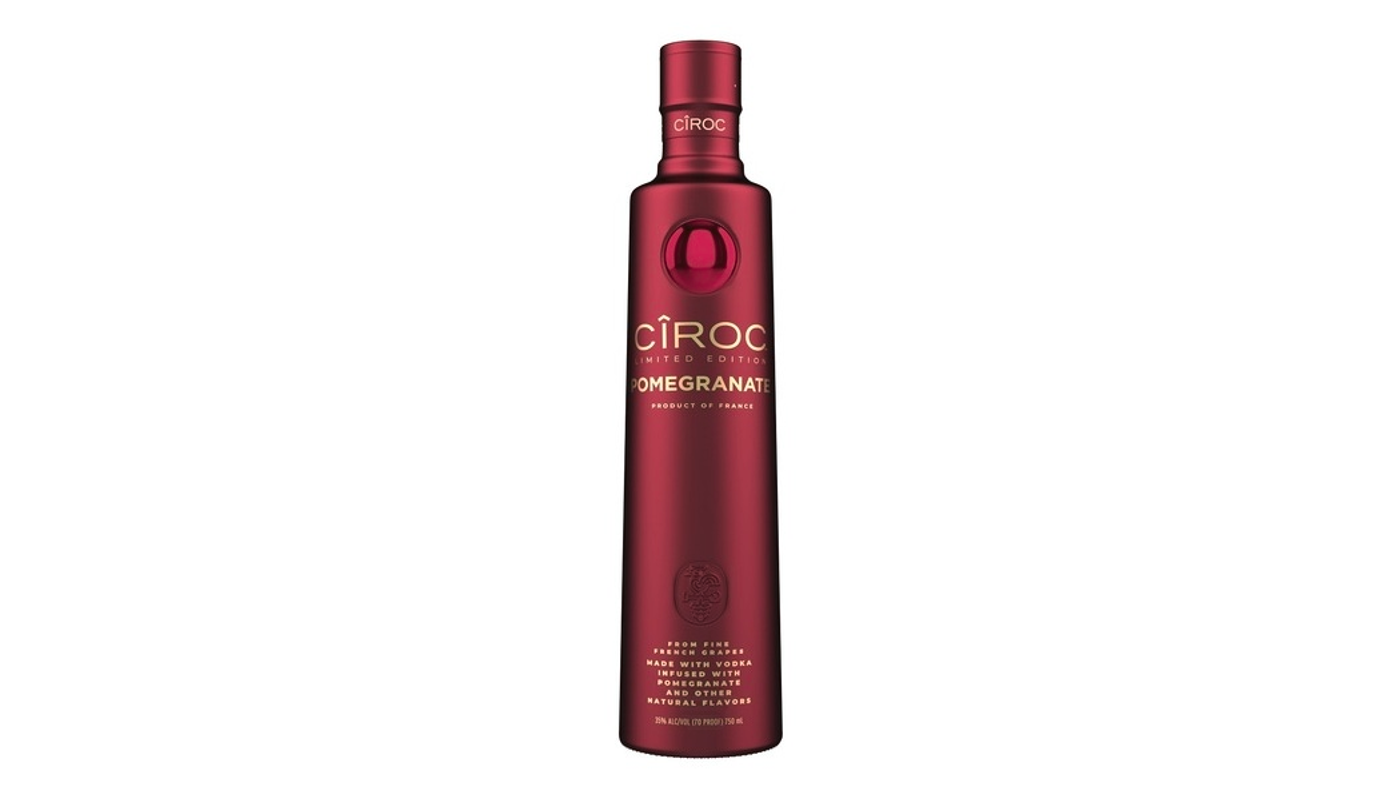 Order CIROC Limited Edition Pomegranate, 750 mL (Made with Vodka Infused with Natural Flavors) 750ml Bottle food online from Village Commons Liquor store, Camarillo on bringmethat.com