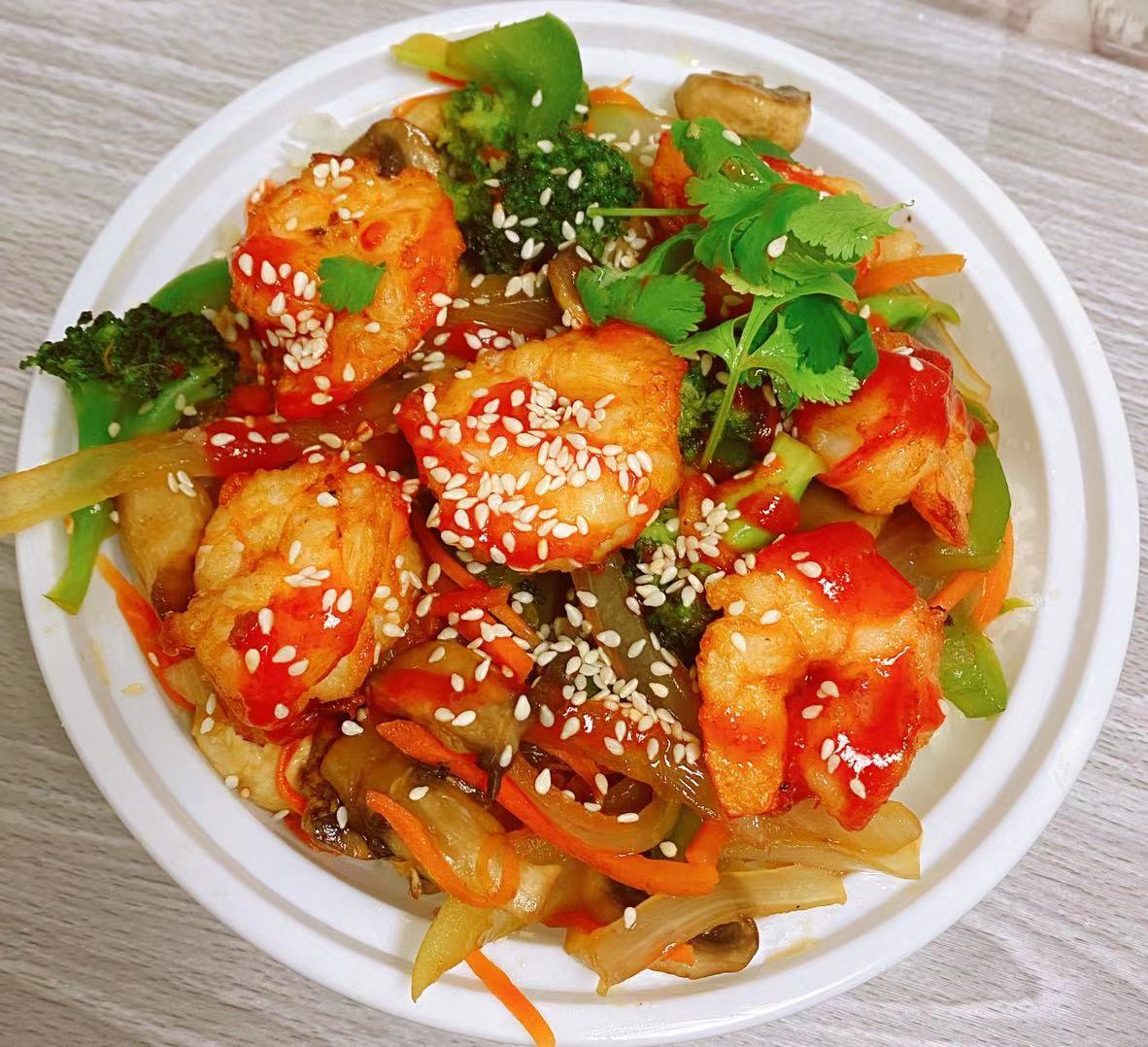 Order Sriracha Shrimp Rice Bowl  food online from Pearl Chinese Restaurant store, Raleigh on bringmethat.com