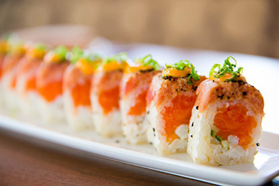 Order Pepper Salmon Roll food online from Niu Japanese Fusion Lounge store, Chicago on bringmethat.com