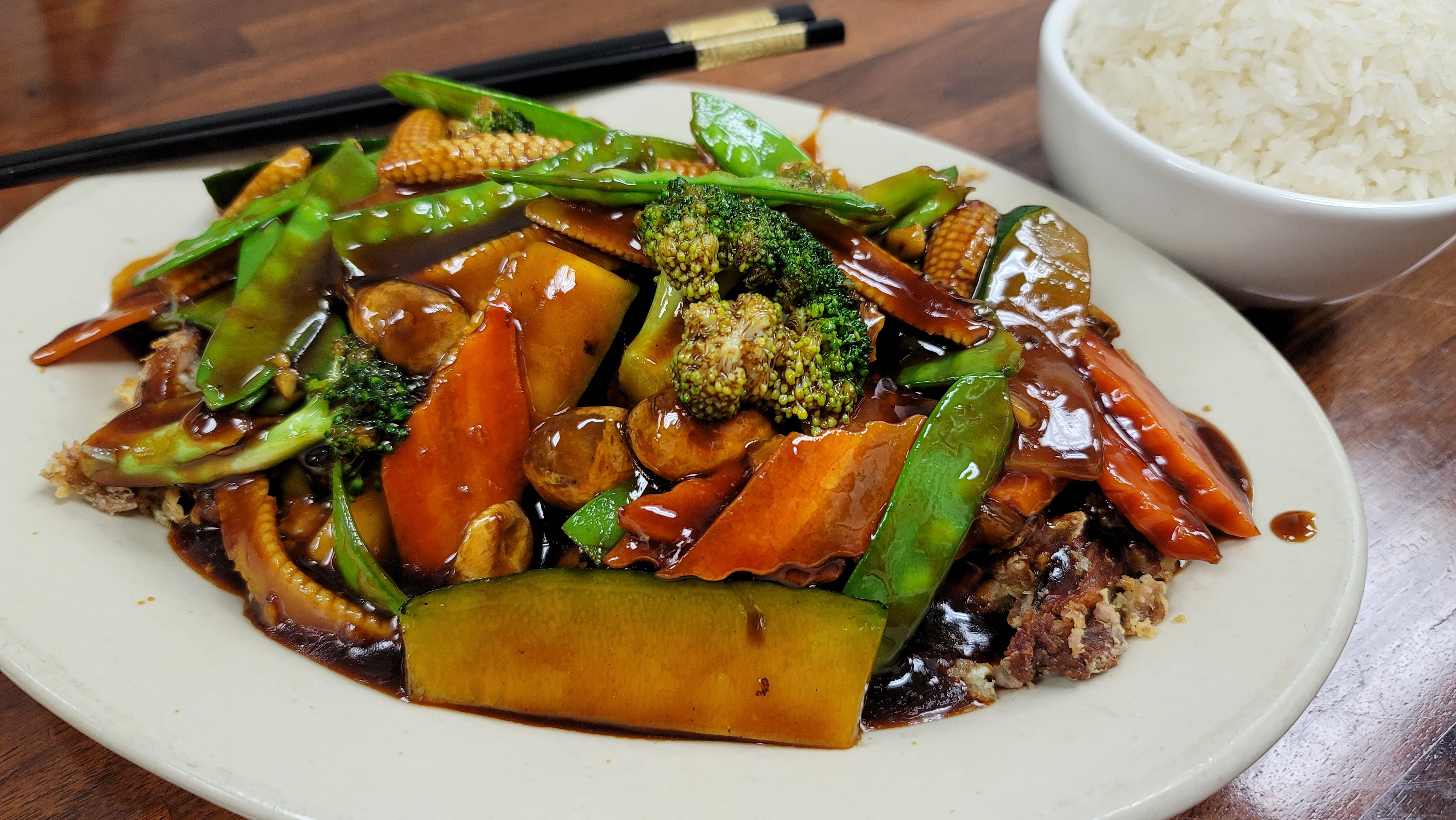 Order Roast Duck with Vegetables food online from China Cafe store, Austin on bringmethat.com