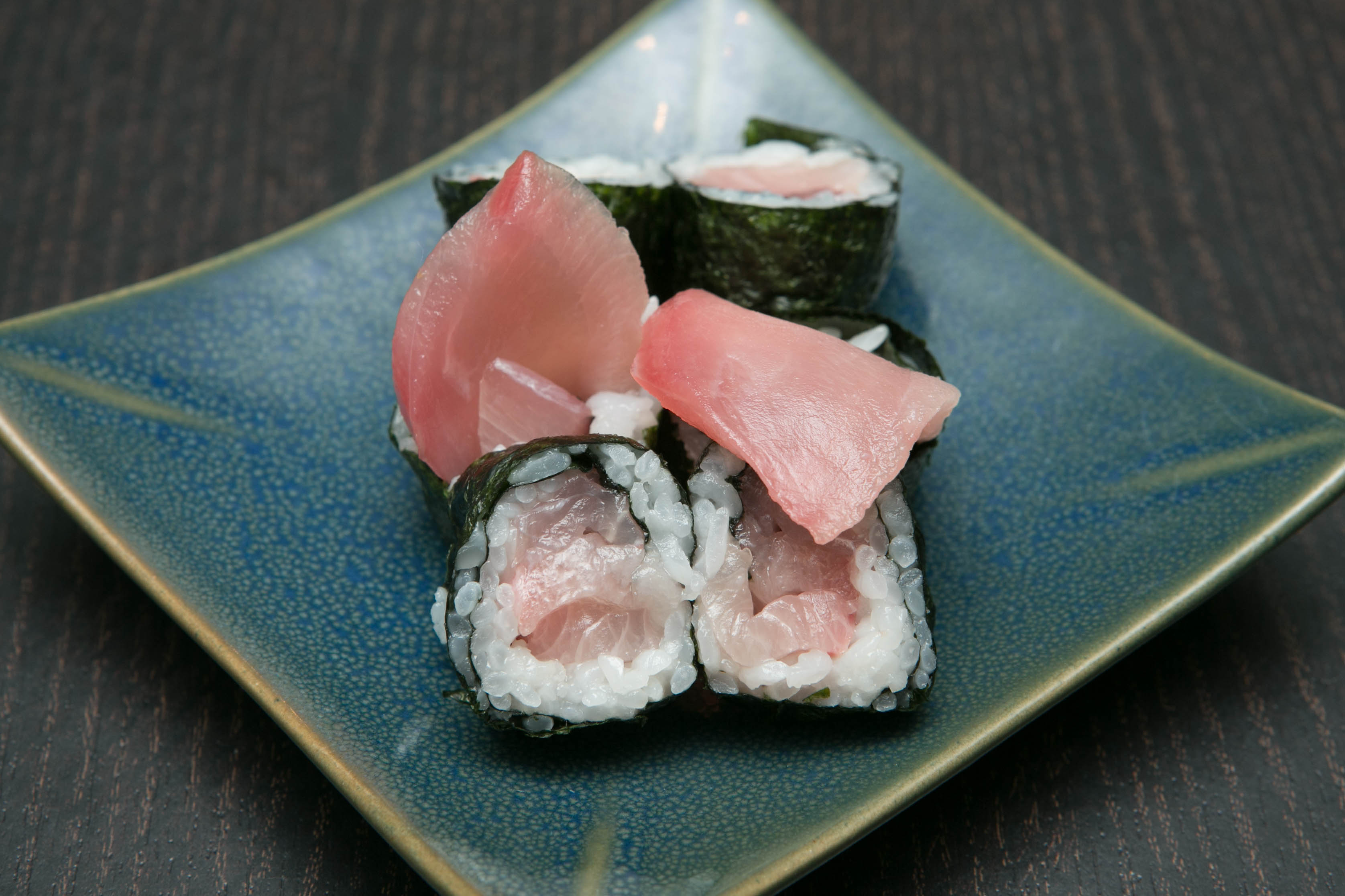 Order C12. Yellowtail Cut Roll food online from Ayce Sushi Hb store, Huntington Beach on bringmethat.com