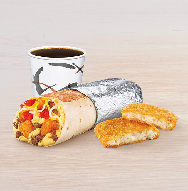 Order Grande Toasted Breakfast Burrito Combo food online from Taco Bell store, Salem on bringmethat.com