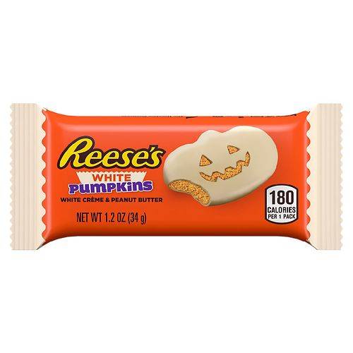 Order Reese's Halloween White Chocolate Peanut Butter Pumpkin Candy White Creme Peanut Butter - 1.2 oz food online from Walgreens store, San Jose on bringmethat.com
