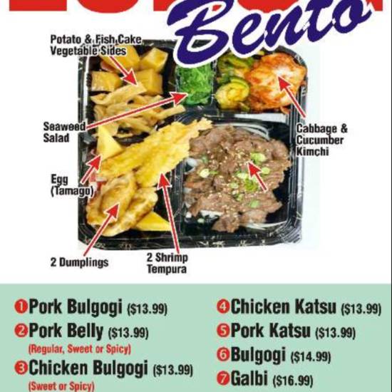 Order Beef Bulgogi Lunch Bento food online from Gogi store, Chandler on bringmethat.com