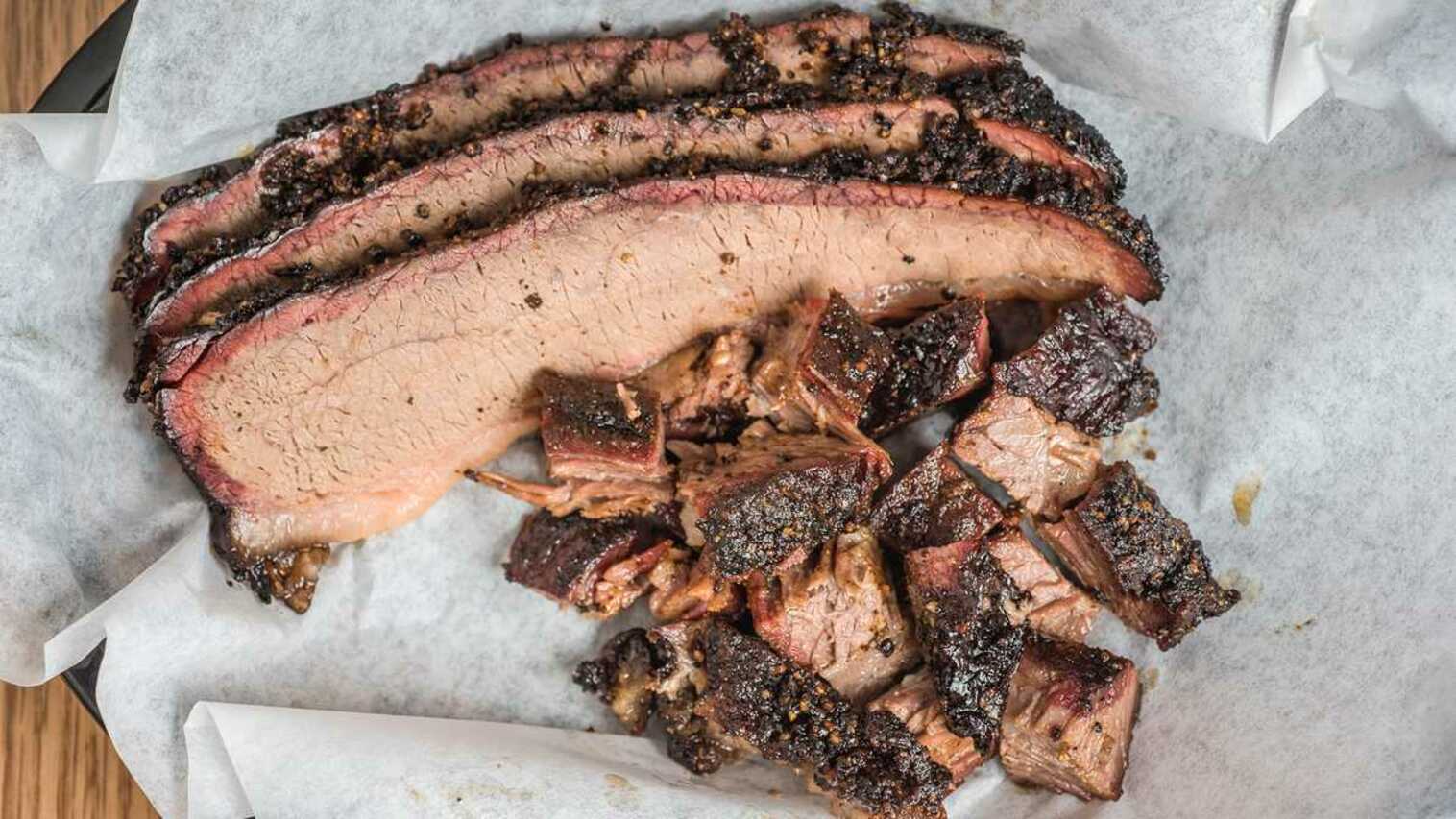 Order 2 Meat Plate food online from R & R Bbq store, Provo on bringmethat.com