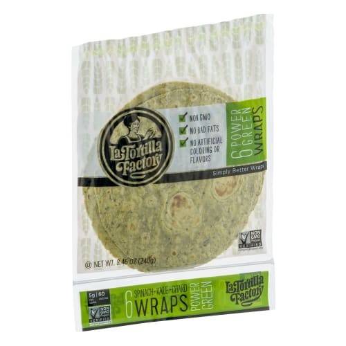 Order La Tortilla Factory · Power Greens Wraps (6 wraps) food online from United Supermarkets store, Plainview on bringmethat.com