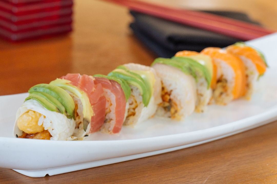 Order Rainbow Roll food online from Teikoku Restaurant store, Newtown Square on bringmethat.com