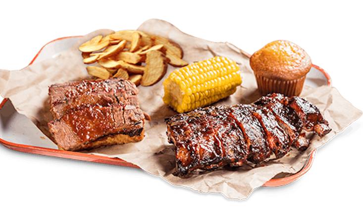 Order Baby & 1 Meat Combo food online from Famous Dave's store, Osseo on bringmethat.com