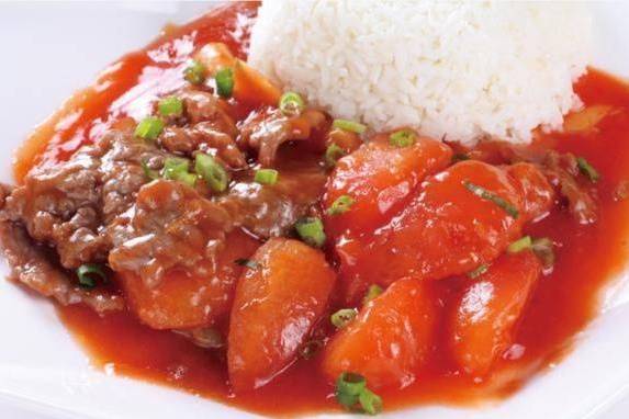 Order Stewed Beef ＆ Tomato wRice food online from Wu Er by WOW Barbecue store, Brookline on bringmethat.com