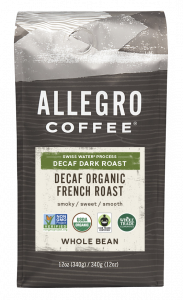 Order Decaf Organic French Roast (12 oz.) food online from Allegro Coffee Company store, Oklahoma City on bringmethat.com