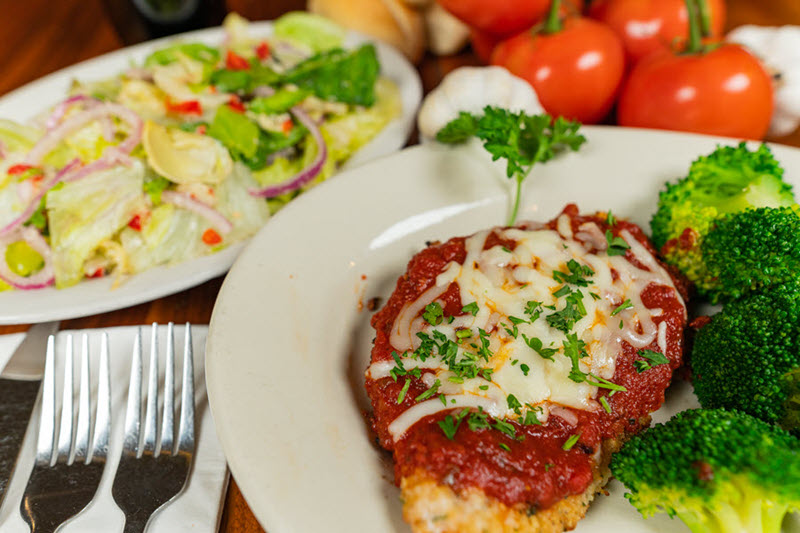 Order Lunch Chicken Parmigiano food online from The Pasta House Co. store, Saint Louis on bringmethat.com