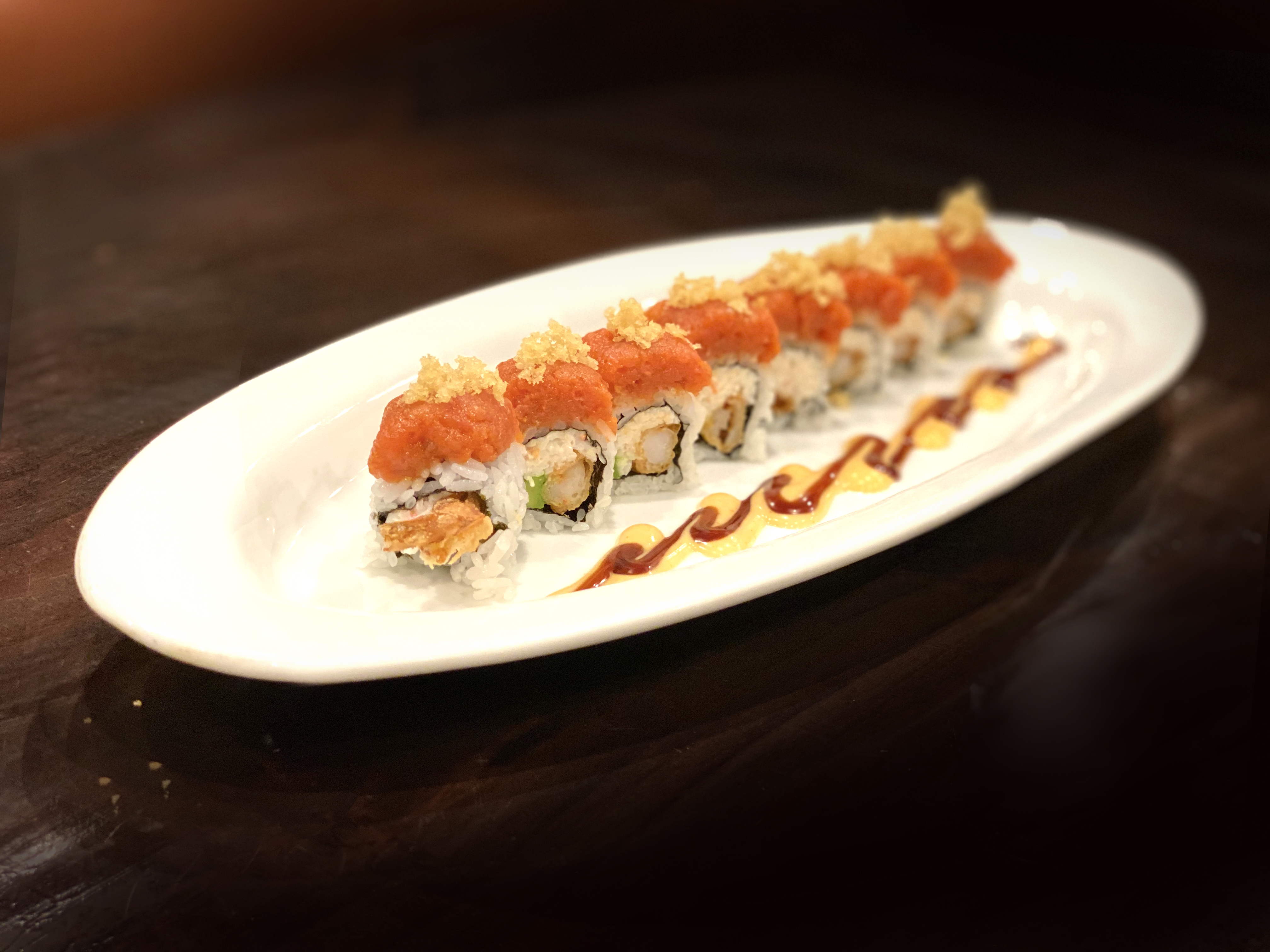 Order T8. Hot Night Roll food online from Hikari Sushi And Ramen store, Corona on bringmethat.com