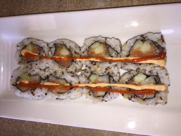 Order 10Piece Spicy Salmon Roll food online from Jazz Sushi Bar store, New Orleans on bringmethat.com