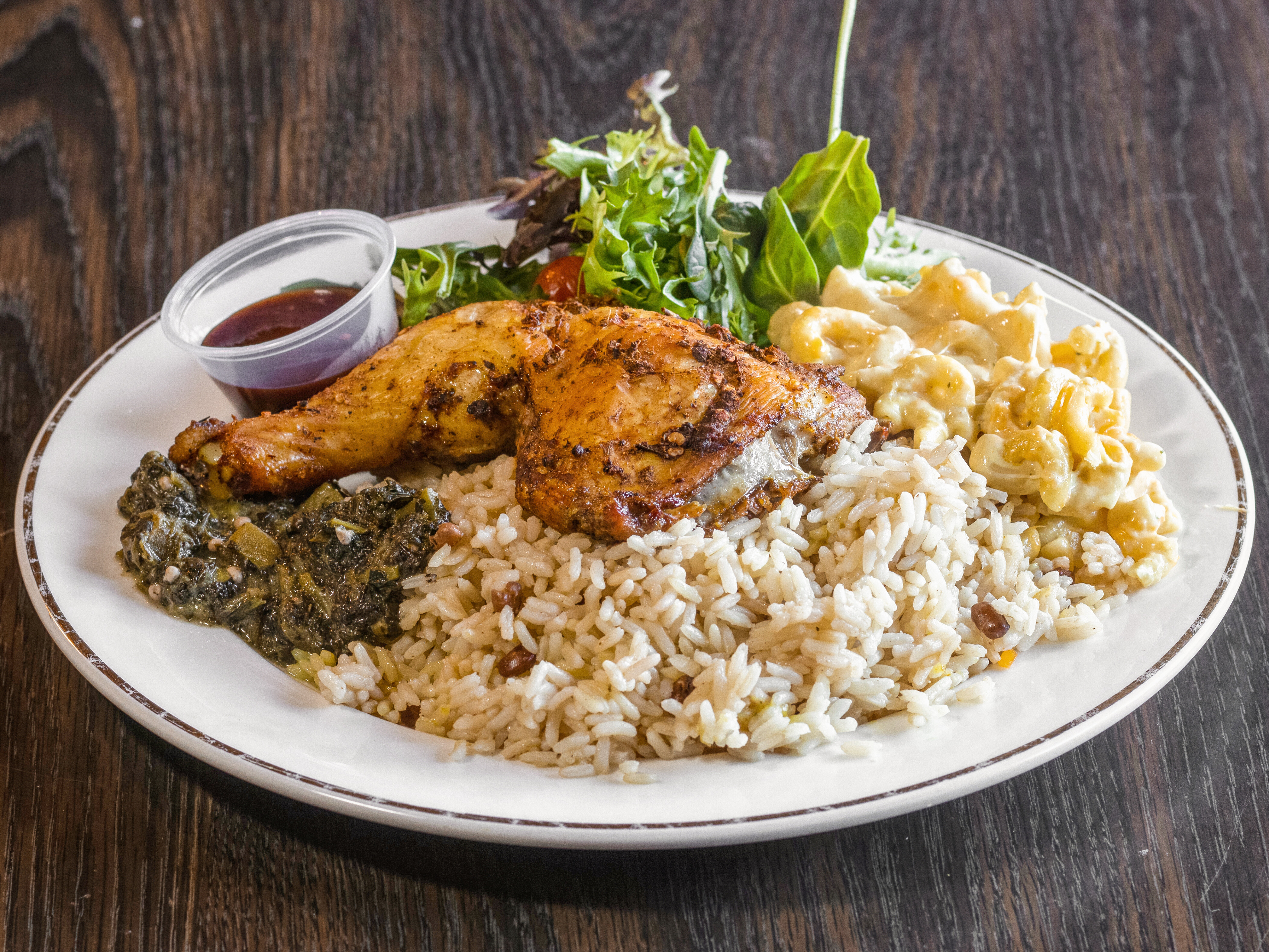Order Jerk Chicken Dinner food online from The Callaloo Cafe And Bar store, Euclid on bringmethat.com
