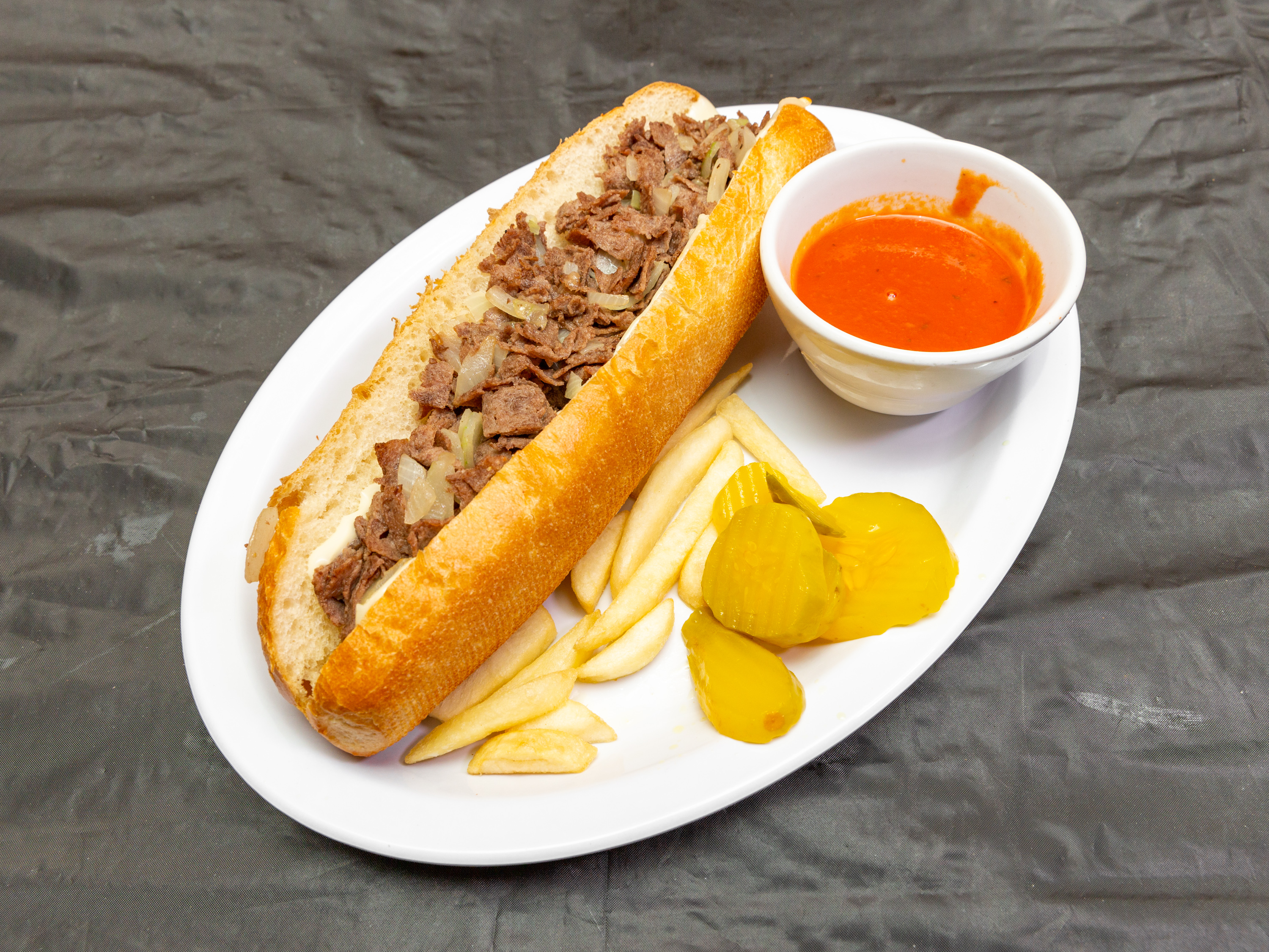 Order 10" Philly cheese steak food online from Anna's Brick Oven Pizza store, Bethlehem on bringmethat.com