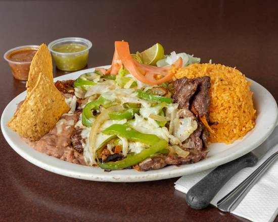 Order Bistec con Rajas food online from Los Burritos Tapatios store, Glen Ellyn on bringmethat.com