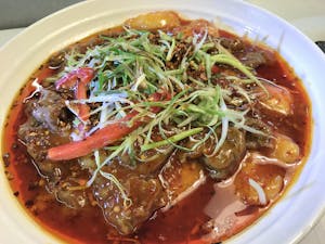 Order H6. Beef & Fish in Hot Chili Oil 水煮两样 food online from Garage Restaurant store, San Gabriel on bringmethat.com