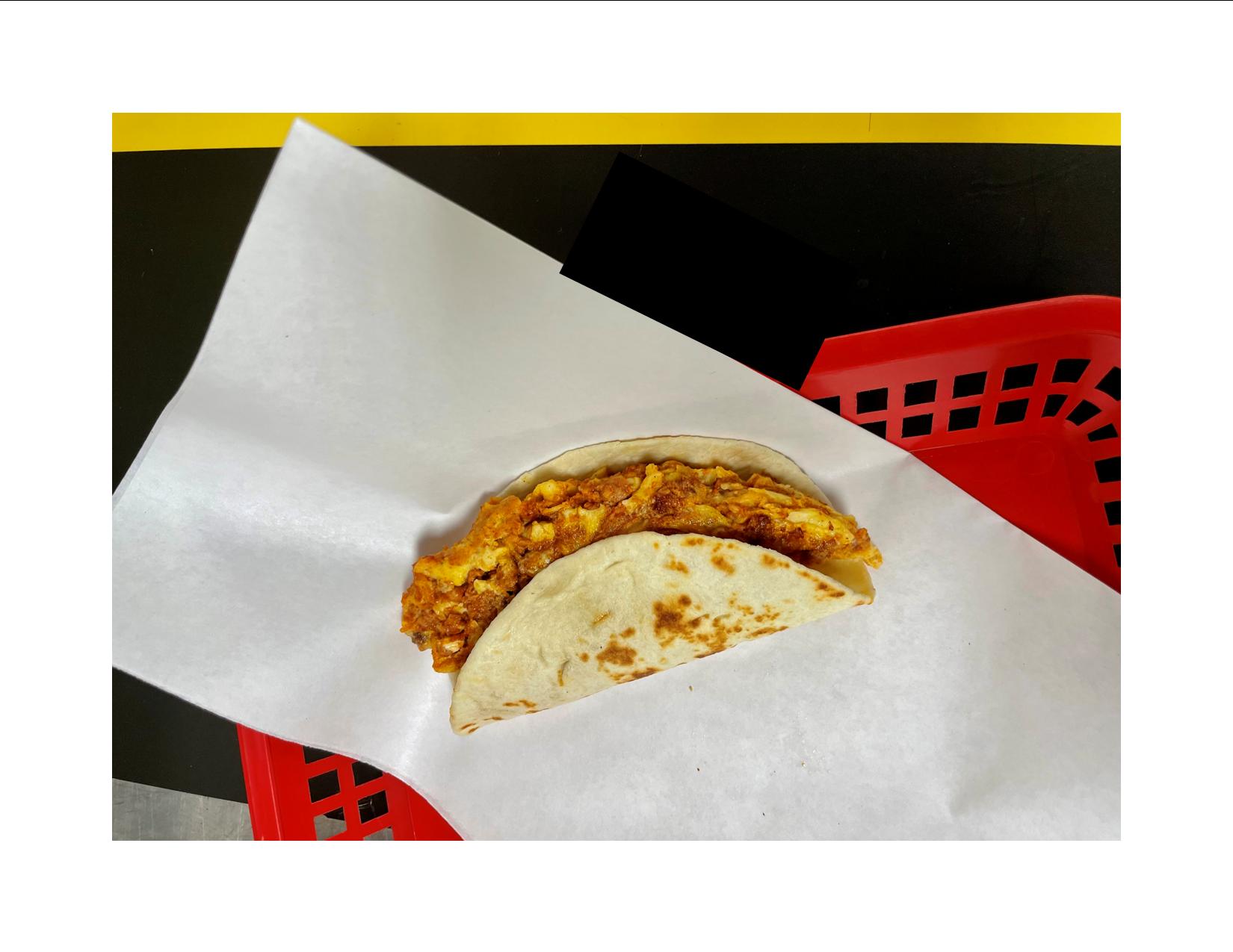 Order 3. Eggs and Chorizo Taco food online from Habaneros store, Mansfield on bringmethat.com