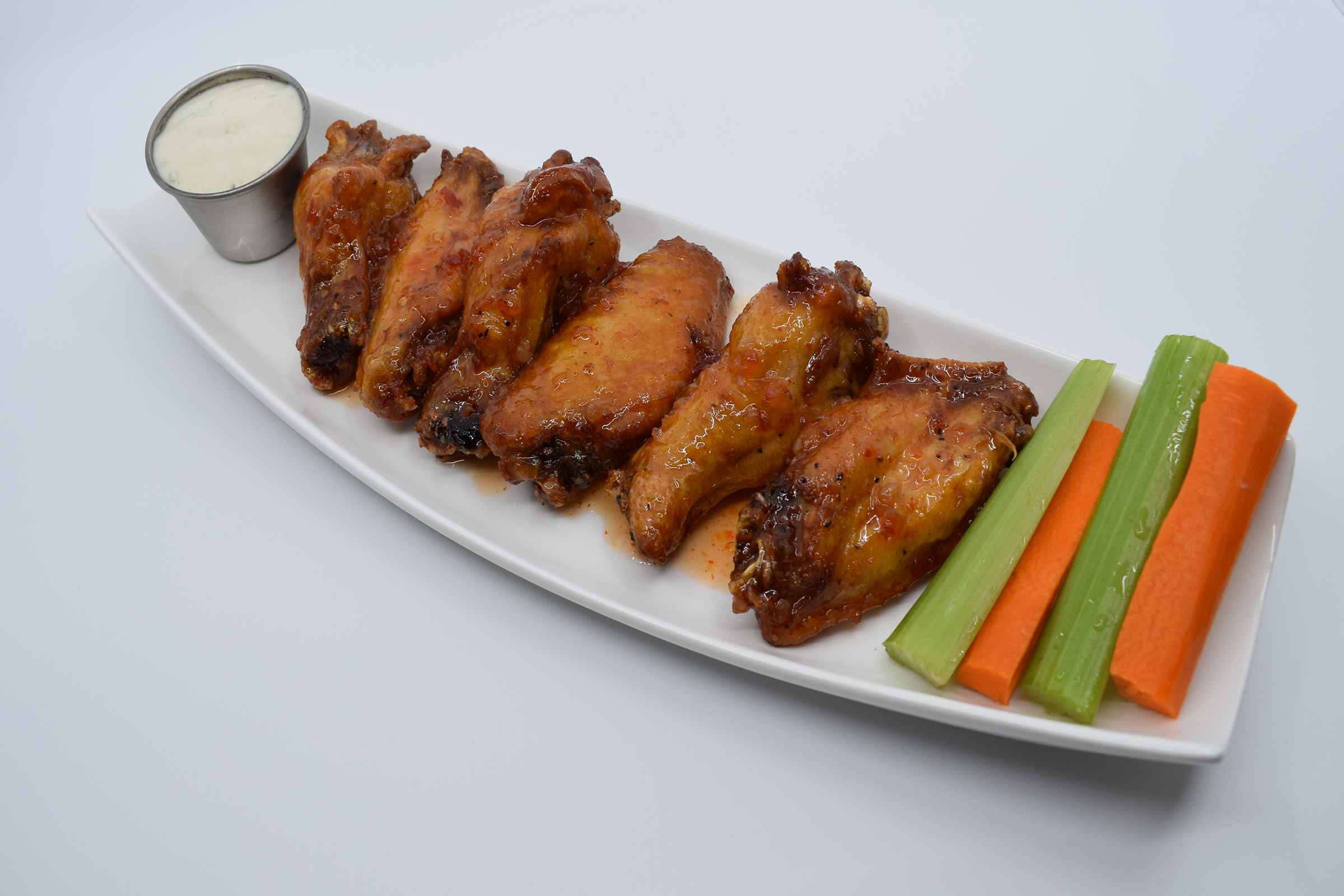 Order Jumbo Asian Sweet Chili Wings food online from Mad House Comedy Club store, San Diego on bringmethat.com