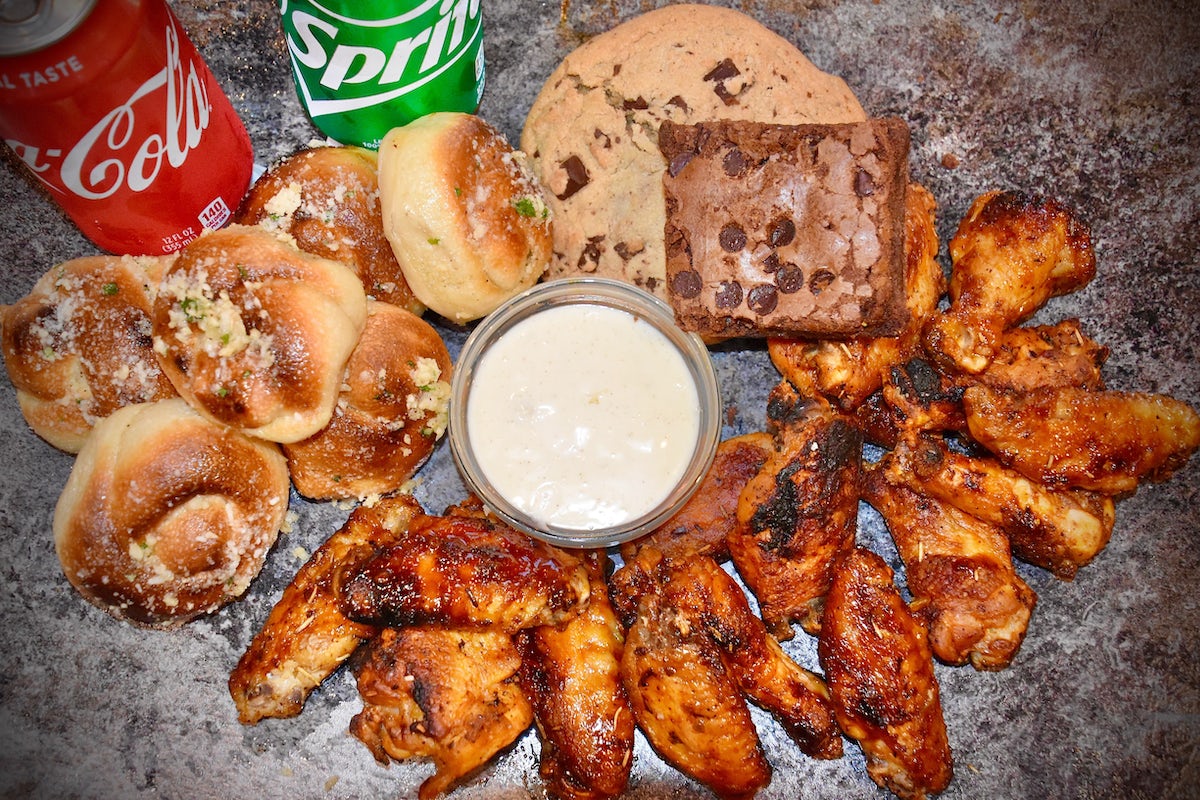 Order 16 Wings, 6 Garlic Knots, 2 Dips + 2 Drinks + 2 Desserts food online from The Roasted Wing store, Wayne on bringmethat.com