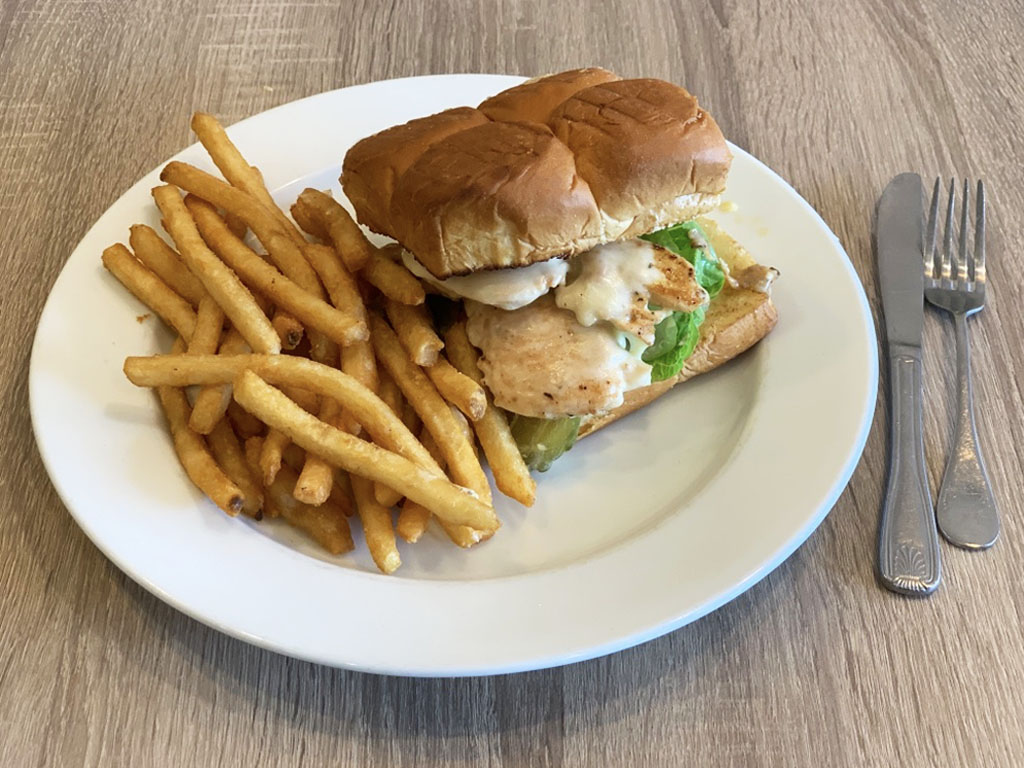 Order Grilled Chicken Deluxe Sandwich food online from Mikayla's Cafe store, Santa Clara on bringmethat.com