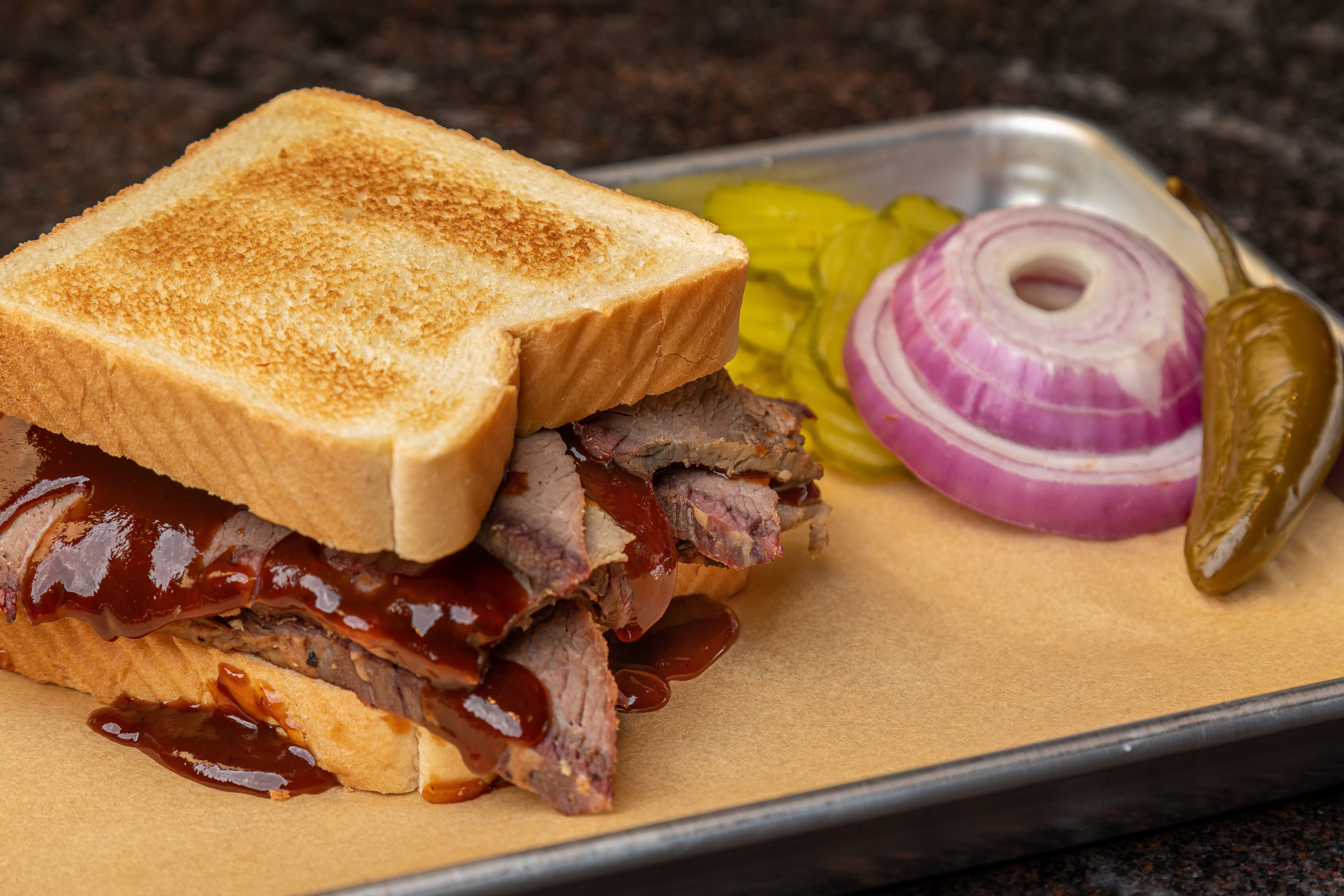 Order Beef Sandwich food online from Mr.Phil's Bbq Catfish & Catering store, Dallas on bringmethat.com