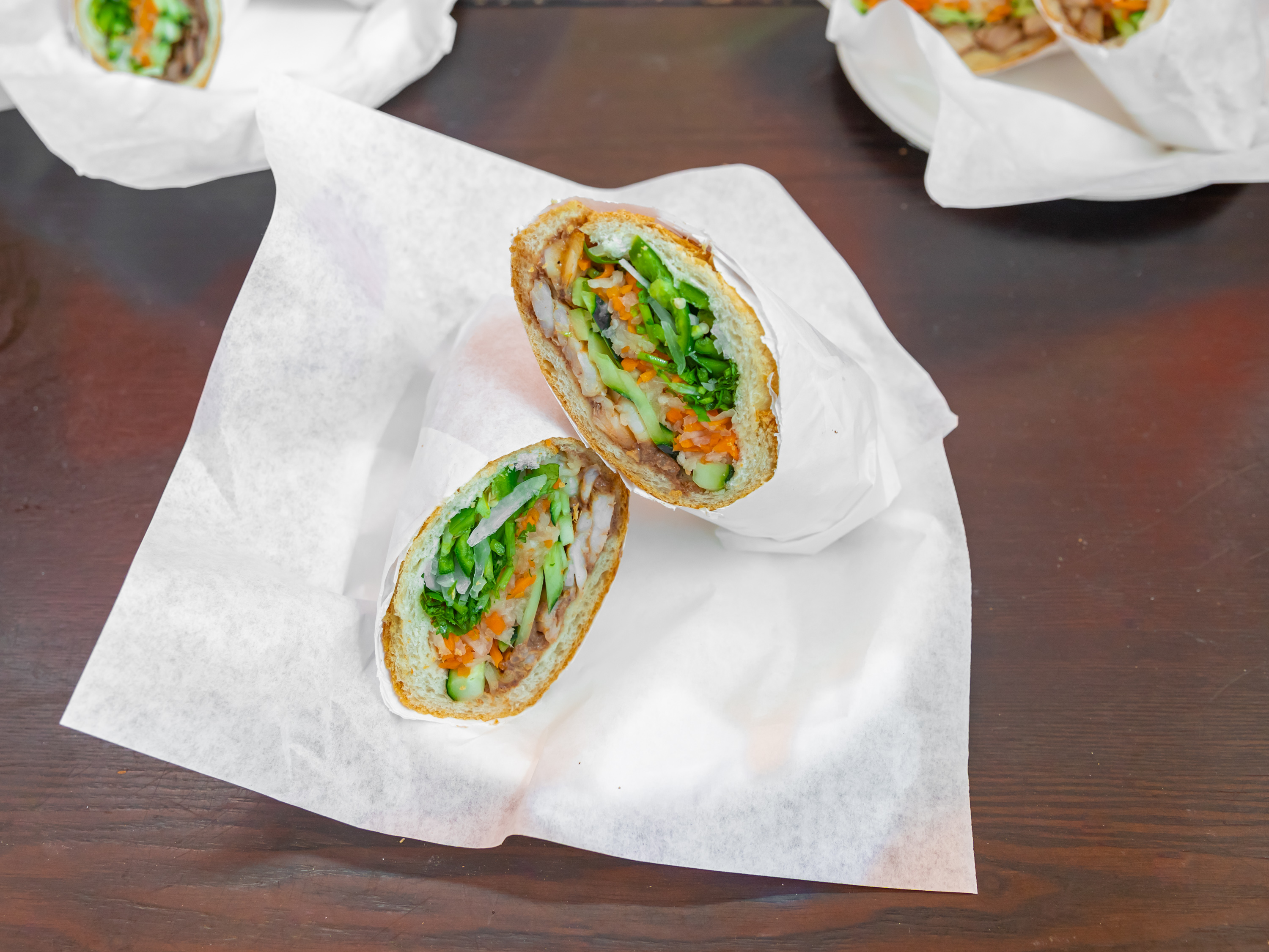 Order Shrimp Banh Mi Sandwich food online from Viet Ha Noodles & Grill store, Sacramento on bringmethat.com