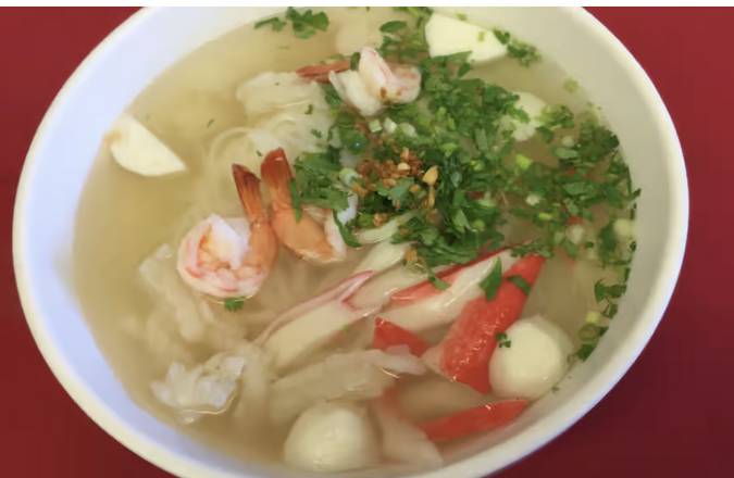 Order S4: seafood W/ Clear Noodle, shrimp, Crab, Fish Balls, & Squidlarge food online from Noodle Palace store, Santa Rosa on bringmethat.com