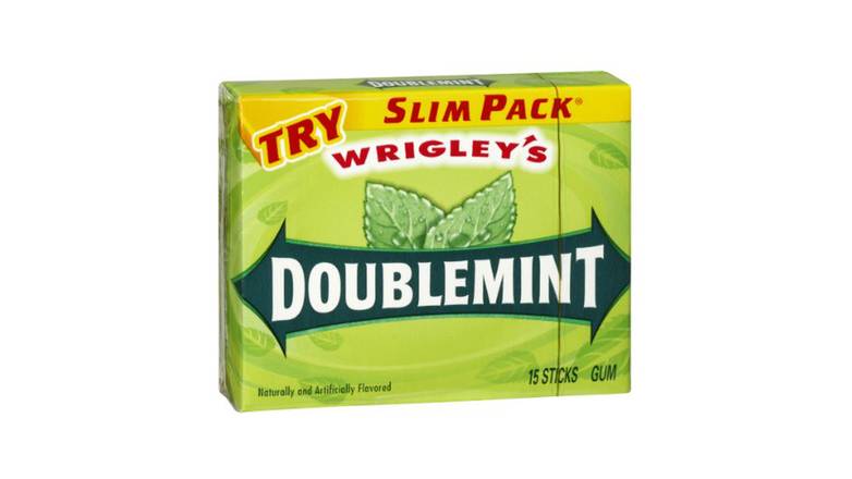 Order Wrigley Doublemint Slim Pack food online from Trumbull Mobil store, Trumbull on bringmethat.com