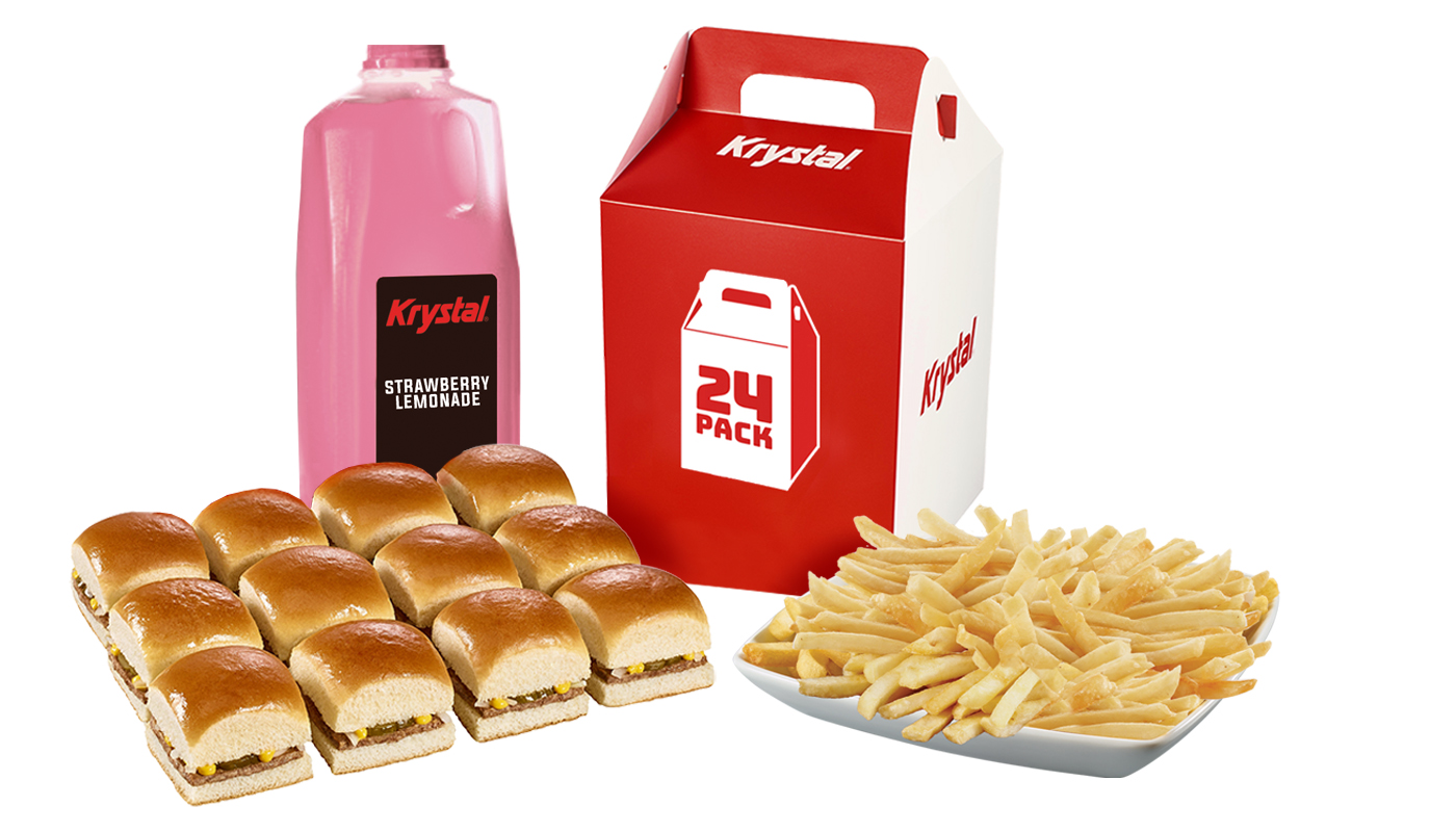 Order 12 Krystals and Party Fries and Any 1/2 Gallon Beverage food online from Krystal store, Springfield on bringmethat.com