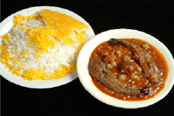 Order Gheymeh Bademjan with Rice food online from Caspian store, Gaithersburg on bringmethat.com