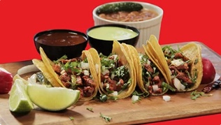 Order Street Tacos 4 - Pastor food online from Taco Palenque store, San Juan on bringmethat.com
