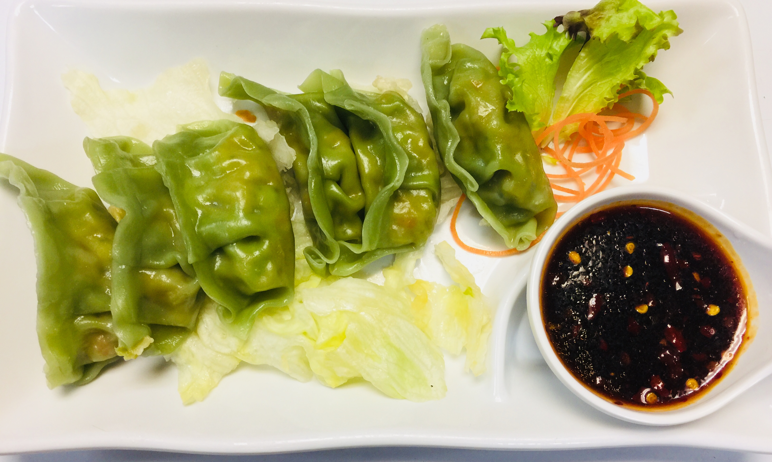 Order 6 pieces Steamed Vegetable Dumpling food online from Yummy Asian Bistro store, Fox River Grove on bringmethat.com