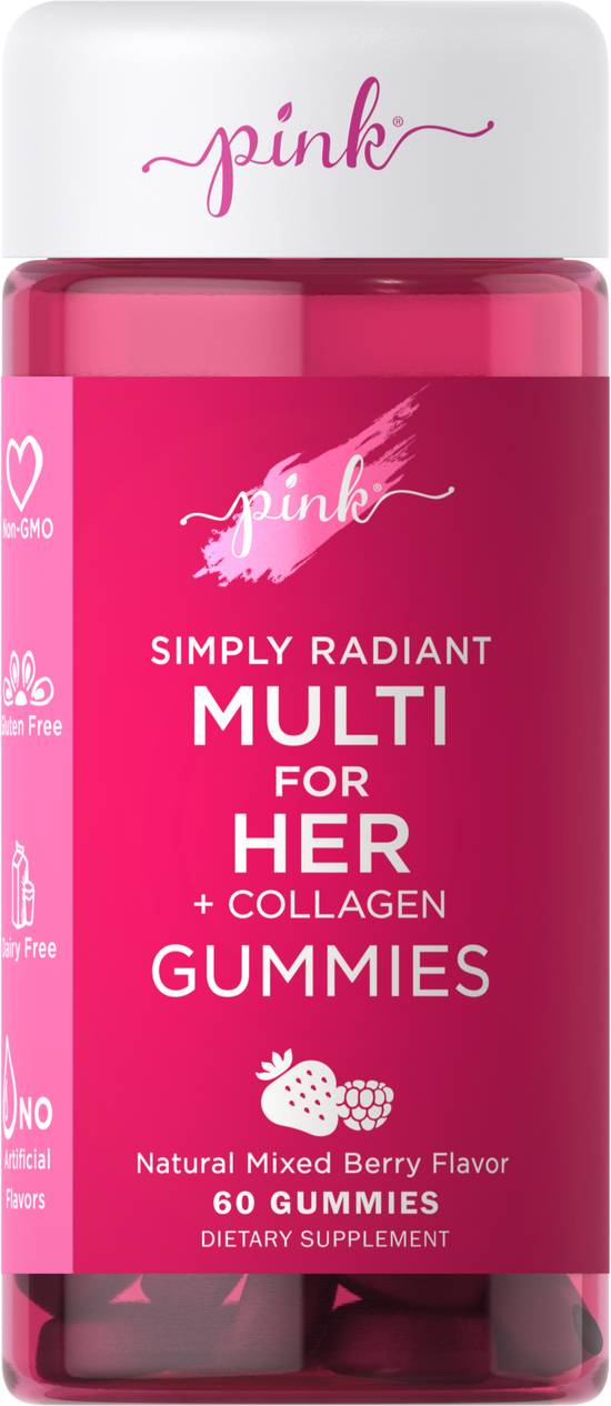 Order Pink Simply Radiant Multi for Her Gummies (60 ct) food online from Rite Aid store, Palm Desert on bringmethat.com