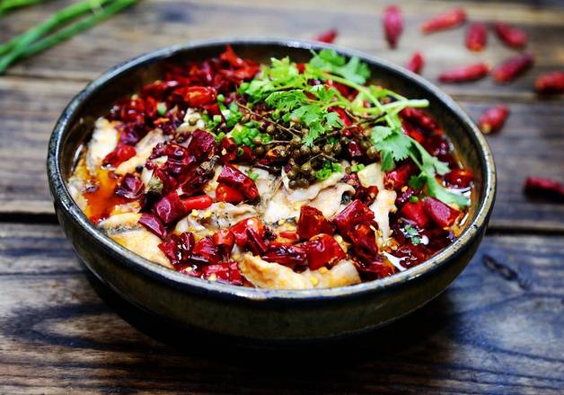 Order O9 Poached Fish in Hot Chili 水煮鱼 food online from Chengdu Famous Food store, Philadelphia on bringmethat.com