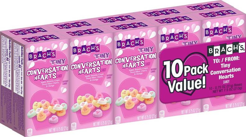 Order Brach's Tiny Heartlines Conversation Hearts Candy, 10 pk food online from Rite Aid store, Fullerton on bringmethat.com