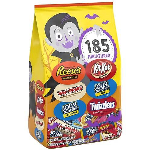 Order Hershey's Miniatures, Halloween, Reese's, Kit Kat, Whoppers, Jolly Rancher, XXL Bag Chocolate and Fruit Flavored Assortment - 52.33 oz food online from Walgreens store, Newark on bringmethat.com