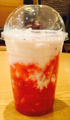 Order Iced Strawberry Latte food online from Hansel & Gretel Bakery Cafe store, Suwanee on bringmethat.com