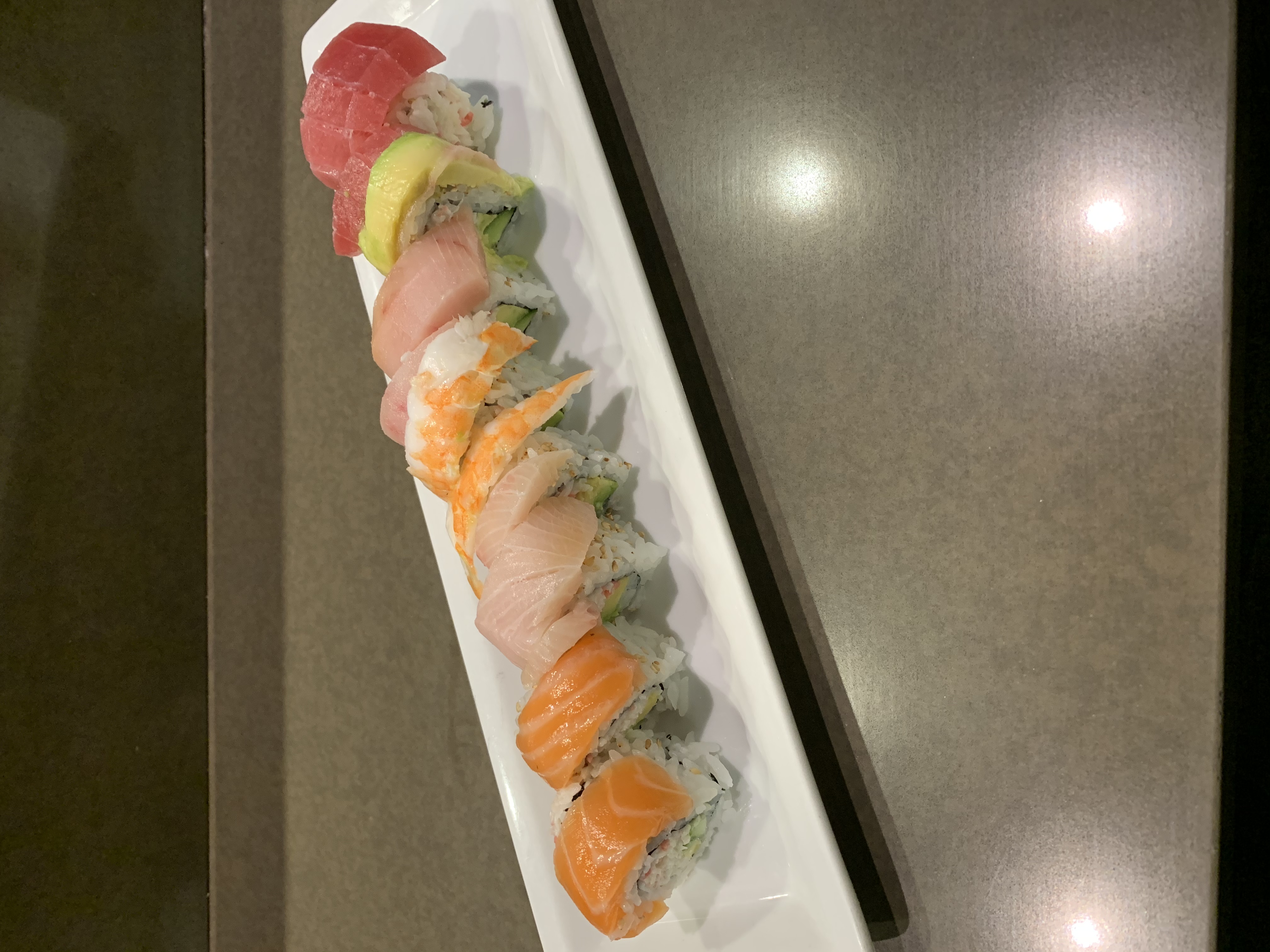 Order Rainbow Roll food online from Kanpai Japanese Sushi Bar &amp; Gril store, Santa Monica on bringmethat.com