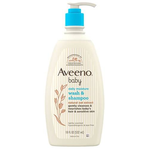 Order Aveeno Baby Body Wash Shampoo, Oat Extract - 18.0 fl oz food online from Walgreens store, Chicago on bringmethat.com