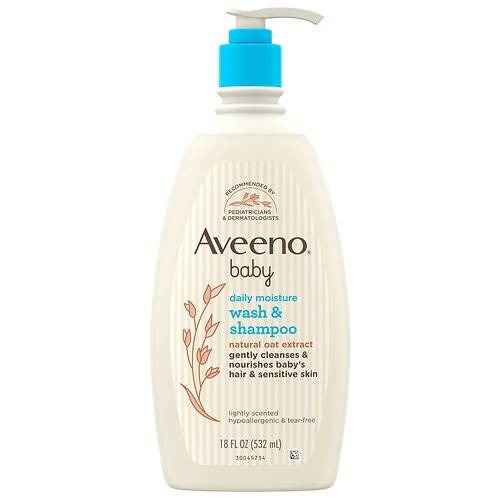 Order Aveeno Baby Body Wash Shampoo, Oat Extract - 18.0 fl oz food online from Walgreens store, Willimantic on bringmethat.com