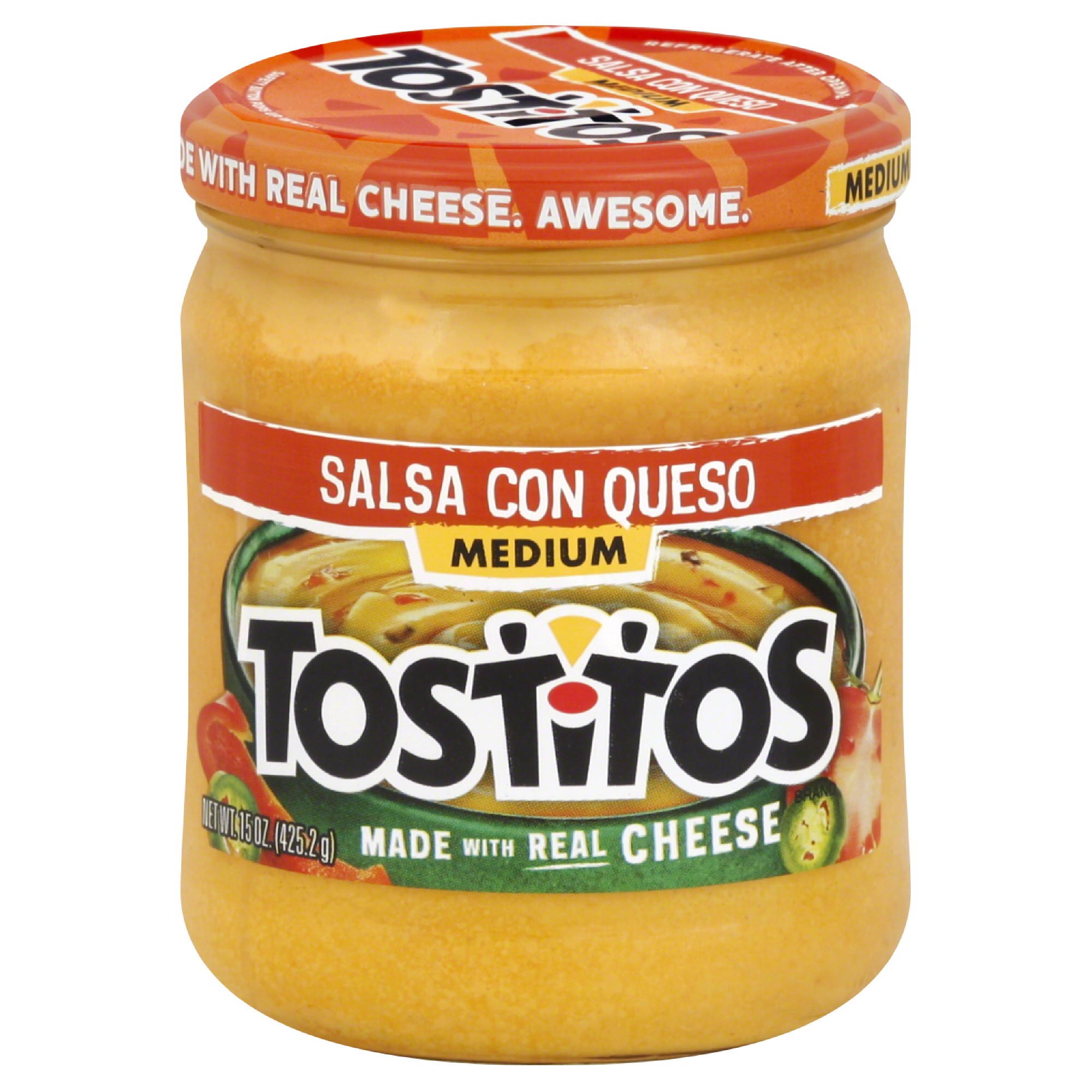 Order Tostitos Salsa, Con Queso, Medium - 15 oz food online from Rite Aid store, Cathedral City on bringmethat.com