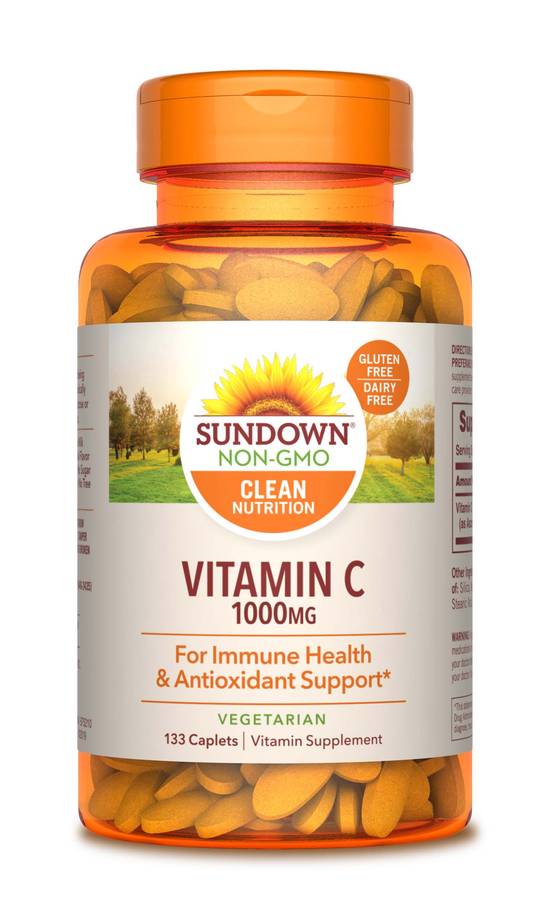 Order Sundown Non GMO Clean Nutrition Vitamin C Caplets 1000mg (133 ct) food online from Rite Aid store, Palm Desert on bringmethat.com