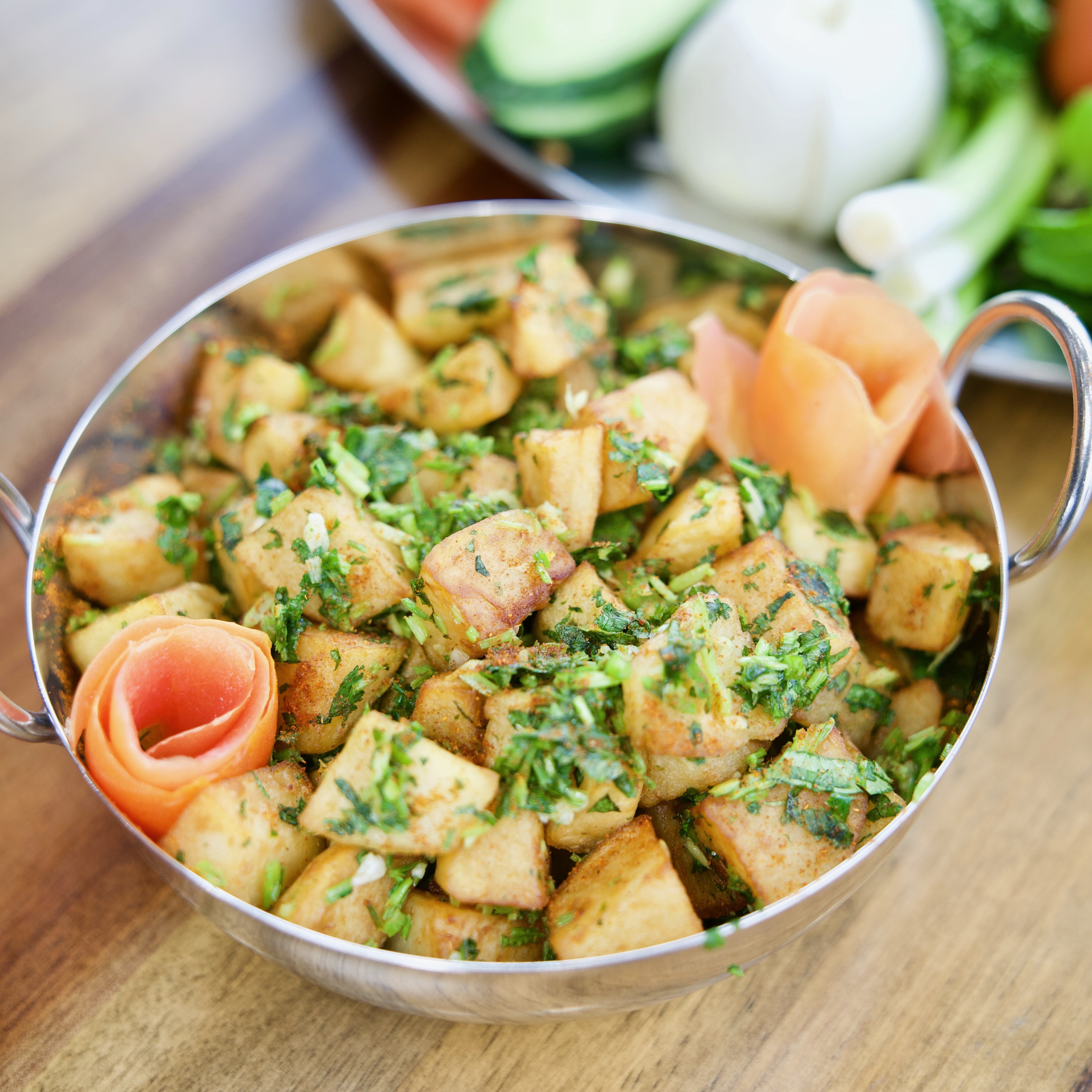 Order Large Batata Harra (Spicy Potatoes) food online from Heights Meat Market & Grill store, Dearborn Heights on bringmethat.com