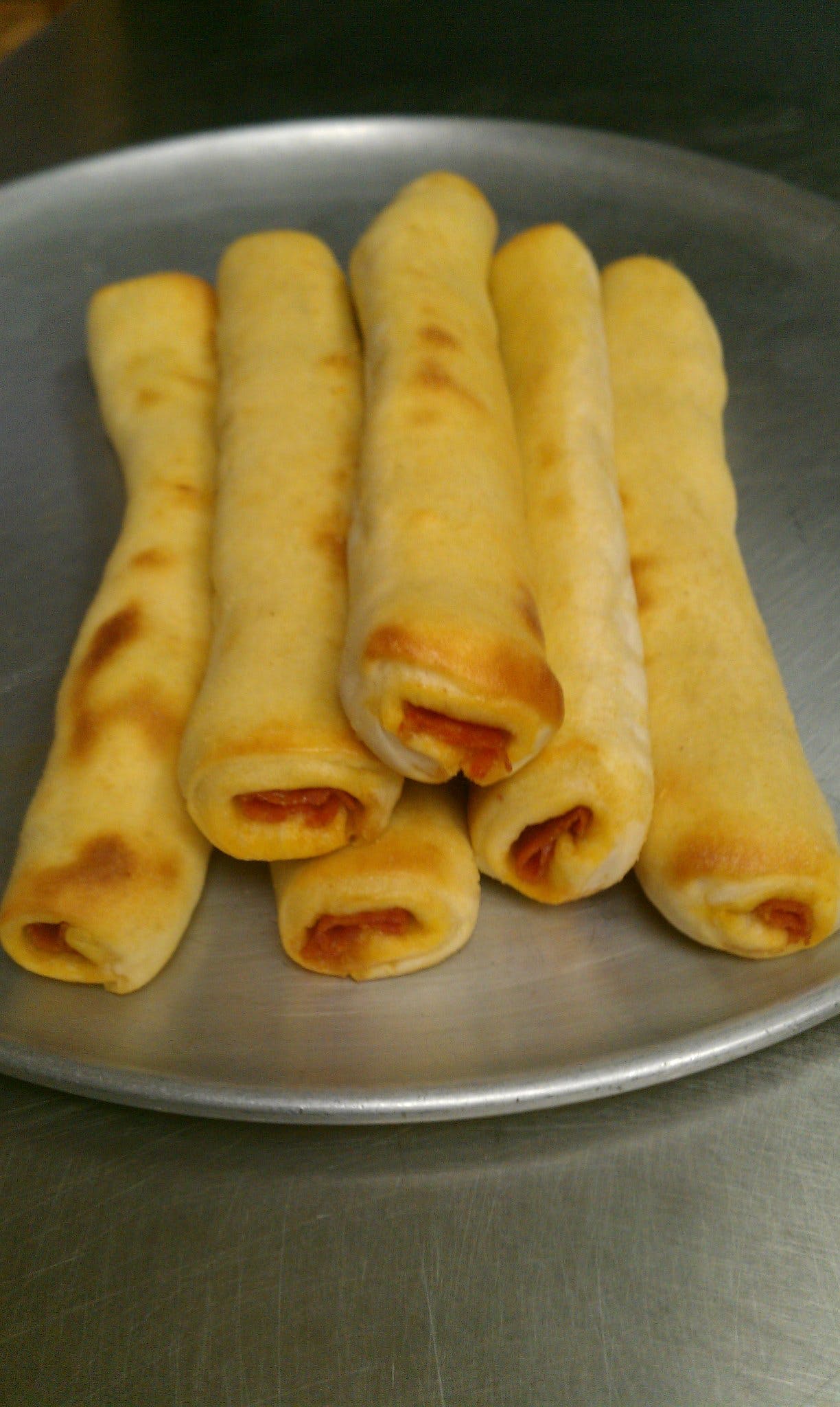 Order Stuffed Breadsticks - 3 Pieces food online from Pasquale Pizza & Pasta store, Indianapolis on bringmethat.com