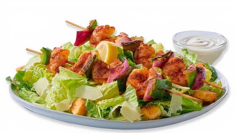 Order Caesar Salad with Grilled Shrimp Kebob food online from Taziki Mediterranean Café store, Sandy Springs on bringmethat.com