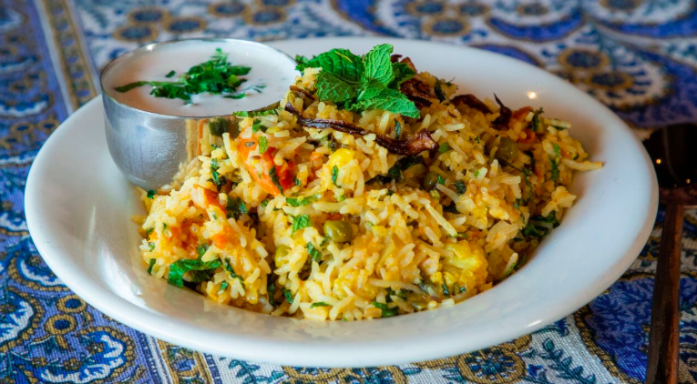 Order Vegetable Biryani food online from All India Cafe store, Pasadena on bringmethat.com