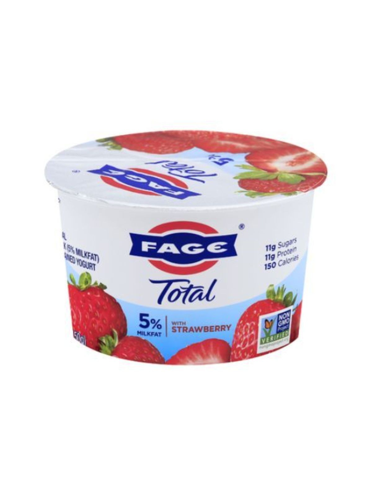 Order Fage Total Greek Strawberry Strained Yogurt (5.3 oz) food online from Stock-Up Mart store, Los Angeles on bringmethat.com