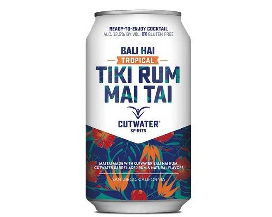 Order Cutwater Tiki Rum Mai Tai 12oz can food online from Pit Stop Liquor Mart store, El Monte on bringmethat.com