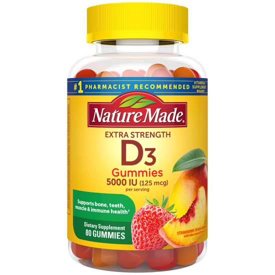 Order Nature Made Extra Strength Vitamin D3 5000 IU Gummies (80 ct) food online from Rite Aid store, Palm Desert on bringmethat.com